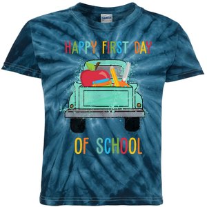 Happy First Day Of School Learning Truck Kids Tie-Dye T-Shirt