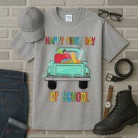 Happy First Day Of School Learning Truck Tall T-Shirt