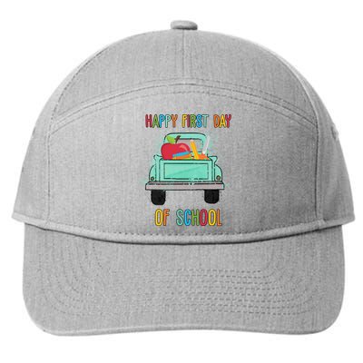 Happy First Day Of School Learning Truck 7-Panel Snapback Hat