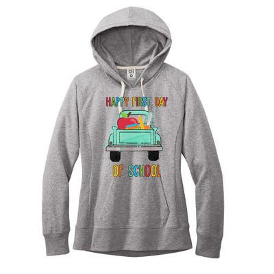 Happy First Day Of School Learning Truck Women's Fleece Hoodie