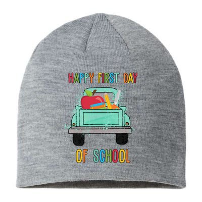 Happy First Day Of School Learning Truck Sustainable Beanie