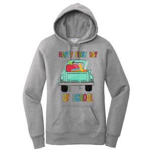 Happy First Day Of School Learning Truck Women's Pullover Hoodie