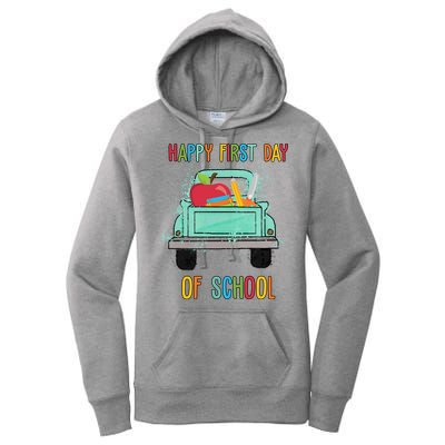 Happy First Day Of School Learning Truck Women's Pullover Hoodie