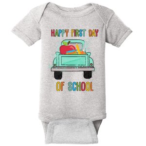 Happy First Day Of School Learning Truck Baby Bodysuit