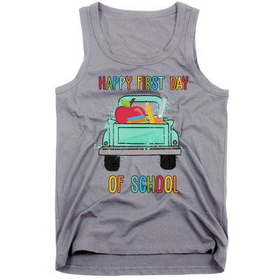 Happy First Day Of School Learning Truck Tank Top