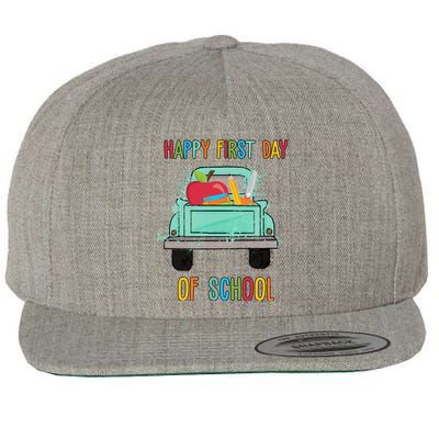 Happy First Day Of School Learning Truck Wool Snapback Cap