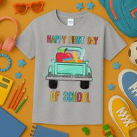 Happy First Day Of School Learning Truck Kids T-Shirt