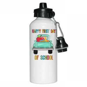 Happy First Day Of School Learning Truck Aluminum Water Bottle