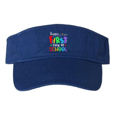 Happy First Day Of School Teacher Back To School Valucap Bio-Washed Visor