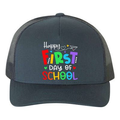 Happy First Day Of School Teacher Back To School Yupoong Adult 5-Panel Trucker Hat