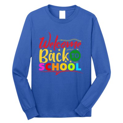 Happy First Day School Back To School Cute Teacher Great Gift Long Sleeve Shirt