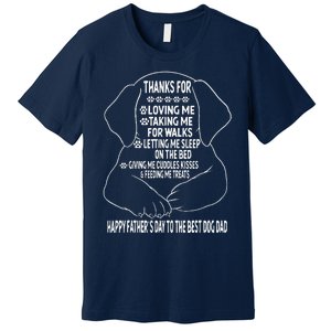 Happy Fathers Day Dog Dad From Daughter Son And Wife Premium T-Shirt