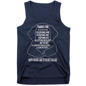 Happy Fathers Day Dog Dad From Daughter Son And Wife Tank Top