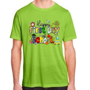 Happy First Day Of School Teachers Students Back To School Adult ChromaSoft Performance T-Shirt