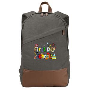 Happy First Day Of School Teachers Students Back To School Cotton Canvas Backpack