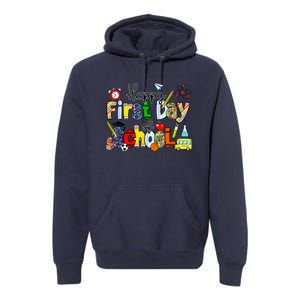 Happy First Day Of School Teachers Students Back To School Premium Hoodie