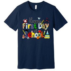 Happy First Day Of School Teachers Students Back To School Premium T-Shirt