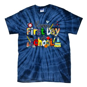 Happy First Day Of School Teachers Students Back To School Tie-Dye T-Shirt