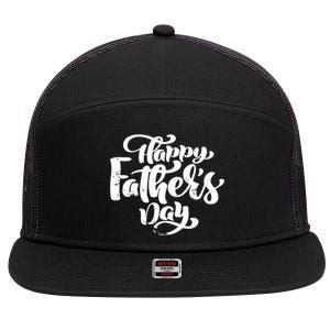 Happy Father's Day Gift For Dad 7 Panel Mesh Trucker Snapback Hat