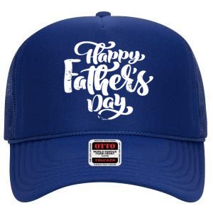 Happy Father's Day Gift For Dad High Crown Mesh Back Trucker Hat