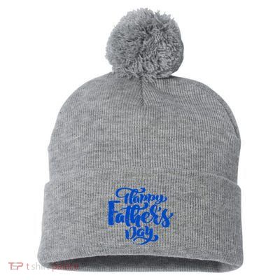 Happy Father's Day Gift For Dad Pom Pom 12in Knit Beanie