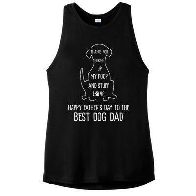 Happy Fathers Day Dog Dad Thanks For Picking Up My Poop Cute Ladies PosiCharge Tri-Blend Wicking Tank