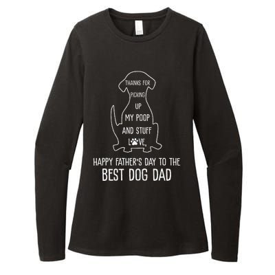 Happy Fathers Day Dog Dad Thanks For Picking Up My Poop Cute Womens CVC Long Sleeve Shirt