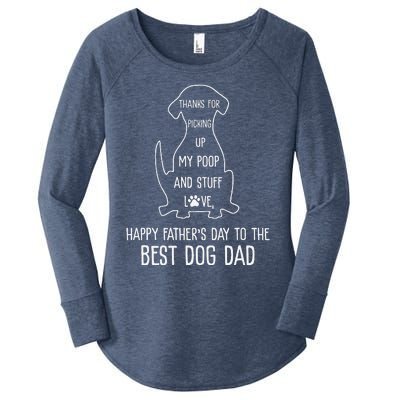 Happy Fathers Day Dog Dad Thanks For Picking Up My Poop Cute Women's Perfect Tri Tunic Long Sleeve Shirt