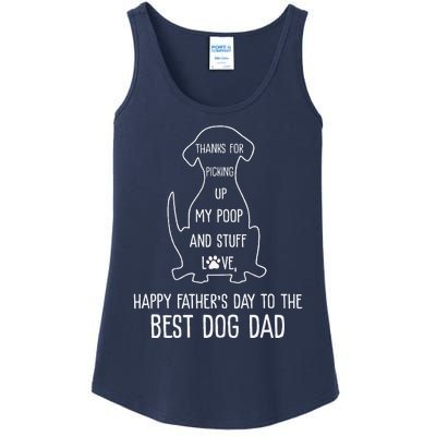 Happy Fathers Day Dog Dad Thanks For Picking Up My Poop Cute Ladies Essential Tank