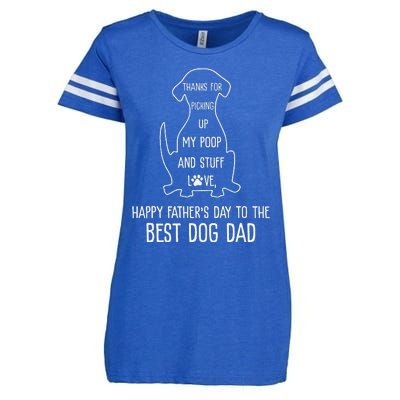 Happy Fathers Day Dog Dad Thanks For Picking Up My Poop Cute Enza Ladies Jersey Football T-Shirt