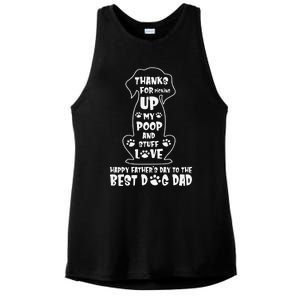 Happy Fathers Day Dog Dad Thanks For Picking Up My Poop Gift Ladies PosiCharge Tri-Blend Wicking Tank