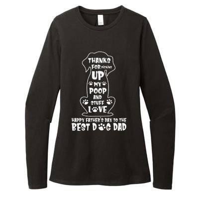 Happy Fathers Day Dog Dad Thanks For Picking Up My Poop Gift Womens CVC Long Sleeve Shirt