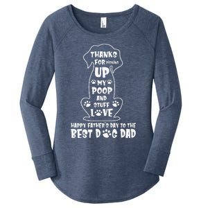 Happy Fathers Day Dog Dad Thanks For Picking Up My Poop Gift Women's Perfect Tri Tunic Long Sleeve Shirt