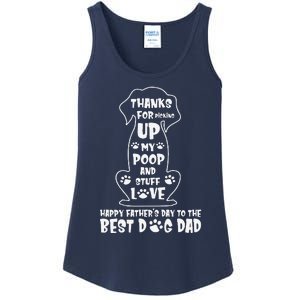 Happy Fathers Day Dog Dad Thanks For Picking Up My Poop Gift Ladies Essential Tank