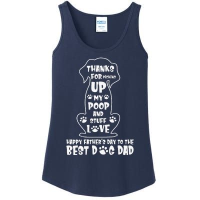 Happy Fathers Day Dog Dad Thanks For Picking Up My Poop Gift Ladies Essential Tank