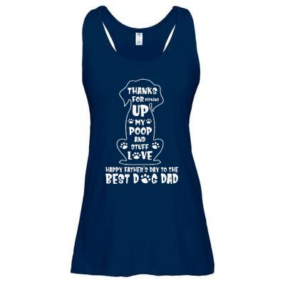 Happy Fathers Day Dog Dad Thanks For Picking Up My Poop Gift Ladies Essential Flowy Tank