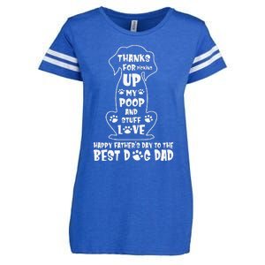 Happy Fathers Day Dog Dad Thanks For Picking Up My Poop Gift Enza Ladies Jersey Football T-Shirt