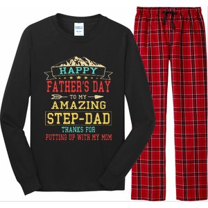 Happy Fathers Day StepDad For Dad Daddy Stepfather Long Sleeve Pajama Set