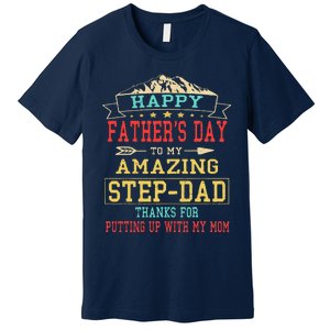 Happy Fathers Day StepDad For Dad Daddy Stepfather Premium T-Shirt