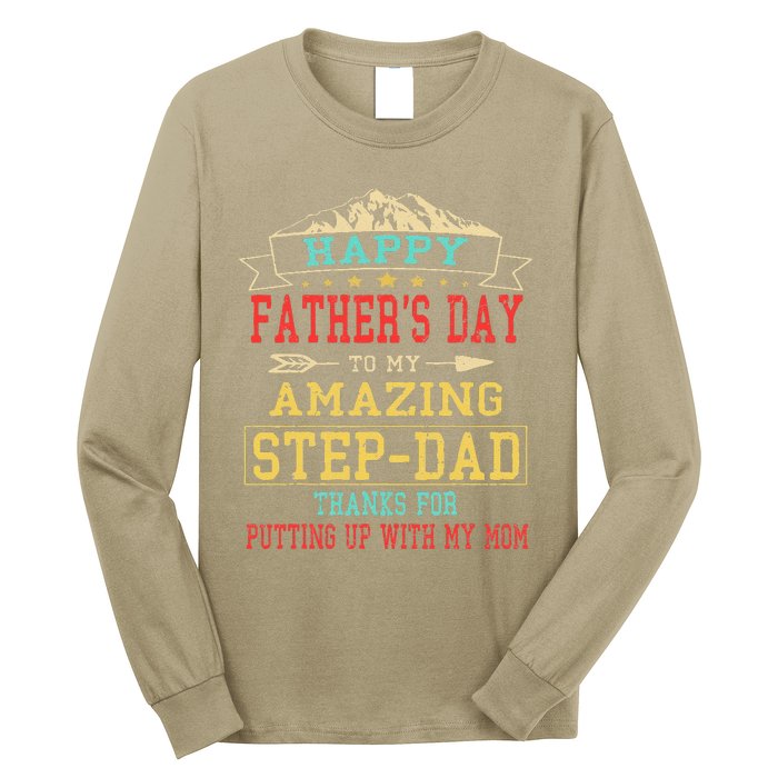 Happy Fathers Day StepDad For Dad Daddy Stepfather Long Sleeve Shirt