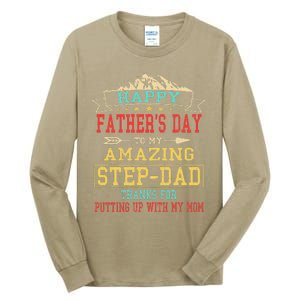 Happy Fathers Day StepDad For Dad Daddy Stepfather Tall Long Sleeve T-Shirt