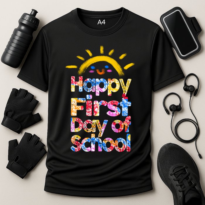 Cute Sun Happy First Day Of School Cooling Performance Crew T-Shirt