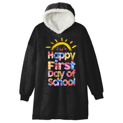 Cute Sun Happy First Day Of School Hooded Wearable Blanket