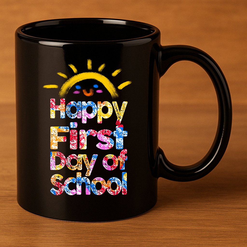 Cute Sun Happy First Day Of School 11oz C Handle Ceramic Mug