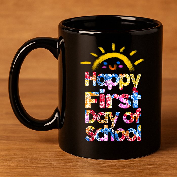 Cute Sun Happy First Day Of School 11oz C Handle Ceramic Mug