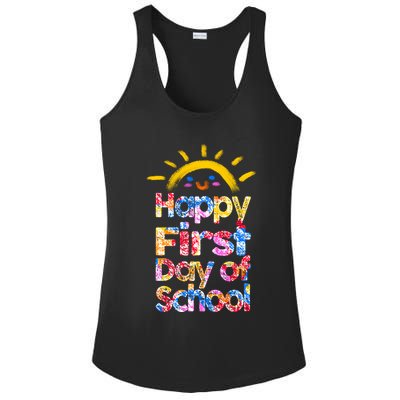 Cute Sun Happy First Day Of School Ladies PosiCharge Competitor Racerback Tank