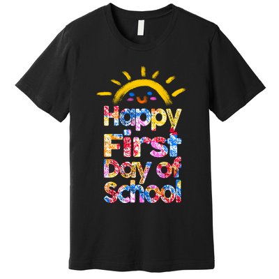 Cute Sun Happy First Day Of School Premium T-Shirt