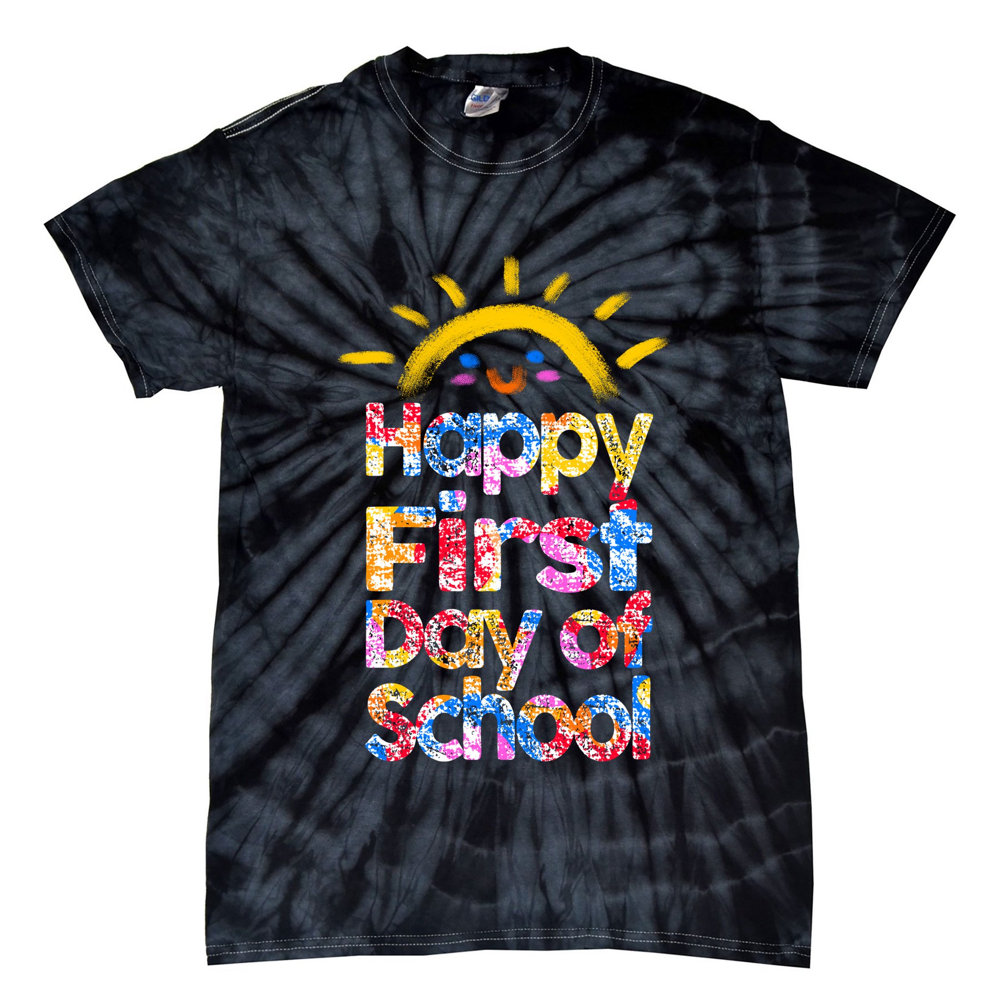 Cute Sun Happy First Day Of School Tie-Dye T-Shirt
