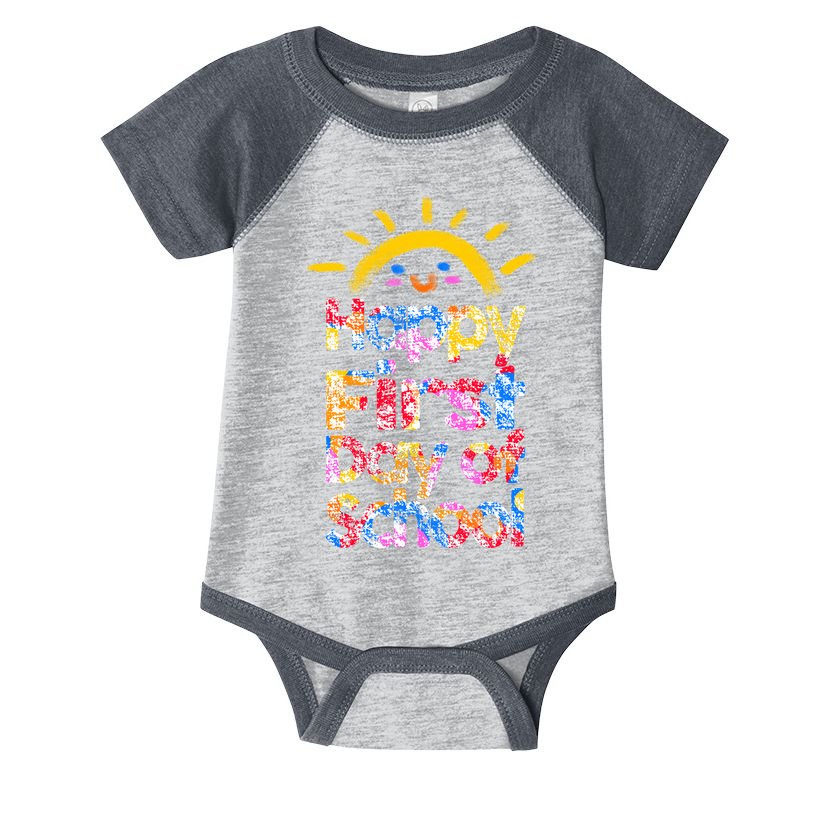 Cute Sun Happy First Day Of School Infant Baby Jersey Bodysuit