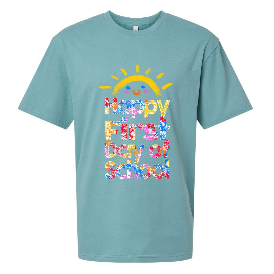 Cute Sun Happy First Day Of School Sueded Cloud Jersey T-Shirt